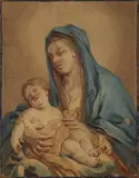 Luca Giordano, An woven tapestry panel with the Virgin and Child
