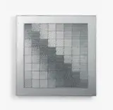 Heinz Mack, Licht-Karos, 1973, Anodised aluminium, glass and stainless steel on wood. In metal frame