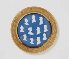 Leonhard Posch, A framed Berlin KPM porcelain plaque with portraits of the Prussian royal family