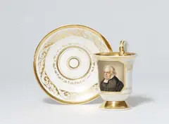 Franz Krüger, A Berlin KPM porcelain cup with a portrait of Friedrich Daniel Ernst Schleiermacher