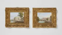 Carl Daniel Freydanck, A pair of porcelain plaques with depictions of buildings by Schinkel in Berlin