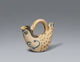 Figure de proue by Pablo Picasso, 1952, Ceramic jug. White clay, blue and beige-coloured engobe painting with incised decor and internal glazing; ceramic, Madou, sold Dec 2020