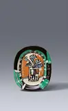 Bouquet by Pablo Picasso, 1955, Oval ceramic plate. White clay with coloured engobe painting and incised decor, glazed; ceramic, Madoura edition, sold Dec 2020