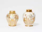 Bartholomäus Seuter, Two early Meissen Böttger porcelain tea caddys with Augsburg decor