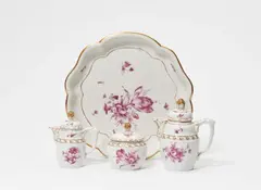 Fürstenberg, A Fürstenberg porcelain solitaire with flowers en camaieu