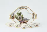Meissen Royal Porcelain Manufactory, A Meissen porcelain tray with five small cups