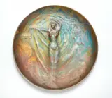 C Massier, A unique ceramic dish depicting the dancer Loïe Fuller