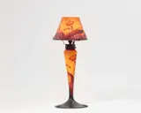 Daum Frères Nancy, A Daum Frères glass lamp "aux fleurs de tabac"