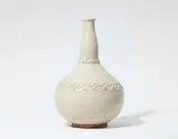 Emile Lenoble, A stoneware vase by Emile Lenoble, Matte beige crackle glaze with numerous bubbles and fine craquelure. Impressed monogram mark. H