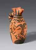 Yan barbu by Pablo Picasso, 1963, Ceramic jug. Red clay with black engobe painting; ceramic, Madoura edition, sold Jun 2020