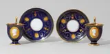 Nymphenburg, A pair of Nymphenburg porcelain cups with portraits of Max I and Karoline of Bavaria