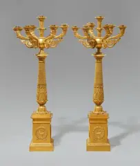 Pierre Philippe Thomire, A pair of Empire table candelabra from the Château de Neuilly