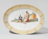 Nymphenburg, An oval Nymphenburg porcelain platter with a peasant scene
