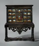 Luca Giordano, An Italian cabinet with eglomisé panels