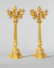 Pierre Philippe Thomire, A pair of French Louis Philippe ormolu table candelabra