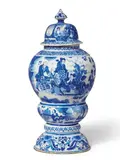 Gerhard Wolbeer, A Berlin faience vase and cover with Chinoiserie decor