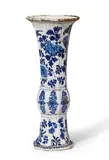 Gerhard Wolbeer, A rare Berlin faience trumpet vase with lacquer decor