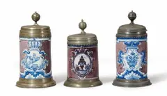 Cornelis Funcke, Three Berlin faience tankards