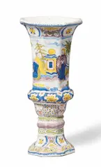 Cornelis Funcke, A Berlin faience vase with Chinoiserie decor