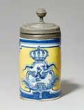 Cornelis Funcke, A yellow Berlin faience tankard with Prussian eagle