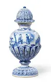 Cornelis Funcke, A Berlin faience vase and cover with Chinoiserie decor