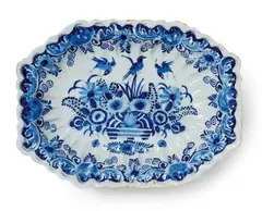 Gerhard Wolbeer, A Berlin faience basin with a basket of flowers
