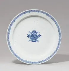 Cornelis Funcke, A large Berlin faience platter with a fanciful floral motif
