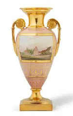 Königliche Porzellanmanufaktur Berlin Kpm, A large Berlin KPM porcelain vase with a portrait of Friedrich Wilhelm IV