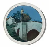 Franz Türcke, A Berlin KPM porcelain platter painted with a view of St Nepomuk's Bridge