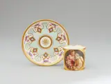 Imperial Manufactory directed by Konrad von Sorgenthal Vienna, A Vienna porcelain cup and saucer with a painting reproduction after Carlo Cignani