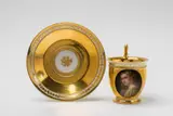 Imperial Manufactory Vienna, A signed Vienna porcelain cup with a portrait