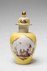 Meissen Royal Porcelain Manufactory, A Meissen porcelain Augustus Rex vase with yellow ground