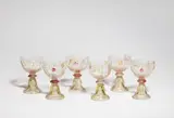 Six Daum Frères glass goblets "aux chrysanthèmes" by Émile Gallé, offered Sep 2019