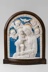 Andrea della Robbia, A majolica relief of the Virgin and Child