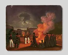 Adolphe Ladurner, A Russian painted porcelain plaque with a military scene