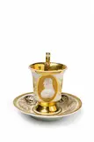Leonhard Posch, A rare cup and saucer with a bust of the Duke of Anhalt-Bernburg
