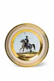 Franz Krüger, A Berlin KPM porcelain plate with a Prussian cavalryman