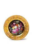 Gottfried Wilhelm Voelcker, A Berlin KPM porcelain plate with a basket of flowers