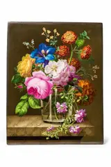 Imperial Manufactory directed by Matthias Niedermayer Vienna, A signed painted porcelain plaque with a vase of flowers
