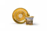 Imperial Manufactory Vienna, A Vienna porcelain cup and saucer with a view of Schönbrunn Castle