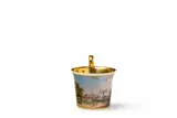 Imperial Manufactory Vienna, A Vienna porcelain cup and saucer with a view of Laxembourg Palace