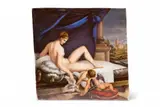 Gustav Friedrich Amalius Taubert, A signed porcelain plaque with Venus and Cupid