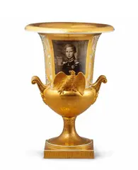 Karl Friedrich Schinkel, A Berlin KPM porcelain commemorative vase with a portrait of Prince Albrecht