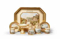 Imperial Manufactory directed by Konrad von Sorgenthal Vienna, A Vienna porcelain déjeuner with views of Italy