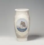 A unique Royal Copenhagen vase with Danish navy ships by Royal Porcelain Manufacture Copenhagen, sold Apr 2019