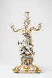 A large rare Meissen porcelain candlestick from the swan service by Meissen Royal Porcelain Manufactory, sold Nov 2018