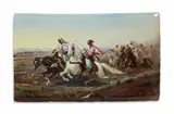 Georges Washington, A porcelain plaque painted with Tunisian horsemen