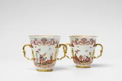 Meissen Royal Porcelain Manufactory, A pair of rare and early beakers from the Hosennestel service