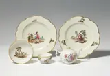 Four items from a Zurich porcelain service by Zürcher Porzellanfabrik in Schooren, sold Nov 2018