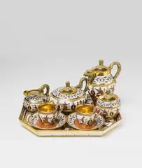 Königliche Porzellanmanufaktur Berlin Kpm, A Berlin KPM porcelain tête à tête in the Egyptian taste